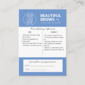 Carte De Visite Instructions et rendez-vous pour les soins postéri (Devant)