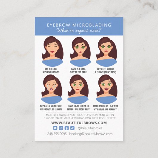 Carte De Visite Instructions et rendez-vous pour les soins postéri (Dos)