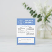 Carte De Visite Instructions et rendez-vous pour les soins postéri (Debout devant)