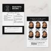 Carte De Visite Instructions et rendez-vous pour les soins postéri (Devant / Derrière)