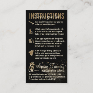 Carte De Visite Instructions Guide de Soins Avant et Après Bronzag