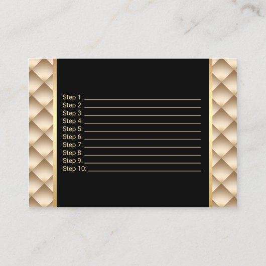 Carte De Visite Instructions modernes d'application d'or de (Dos)