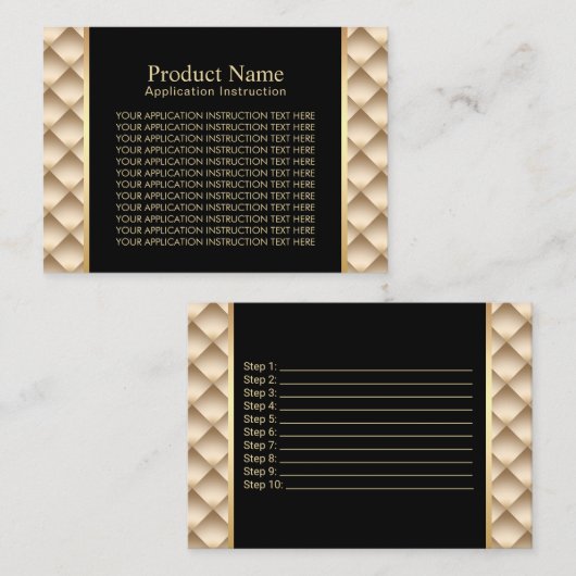 Carte De Visite Instructions modernes d'application d'or de (Devant / Derrière)