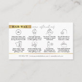 Carte De Visite Instructions modernes de cirage noir et or (Dos)