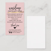 Carte De Visite Instructions modernes de lavage Vêtements Chemise (Devant / Derrière)