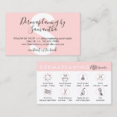 Carte De Visite Instructions post-soin de Dermaplaning (Devant / Derrière)