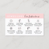 Carte De Visite Instructions pour la bijouterie (Dos)