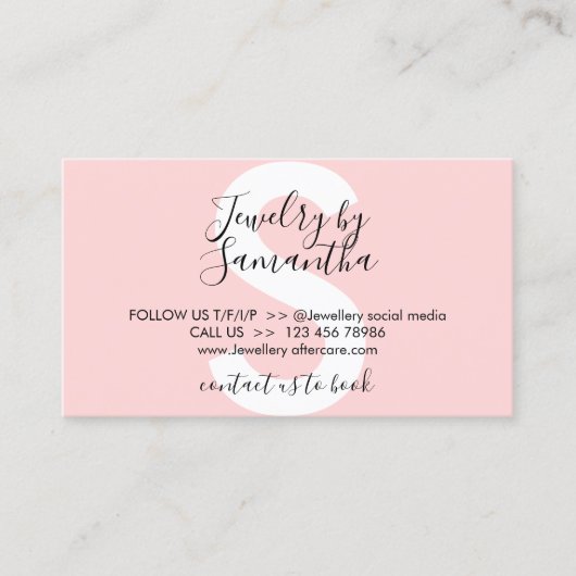 Carte De Visite Instructions pour la bijouterie (Devant)