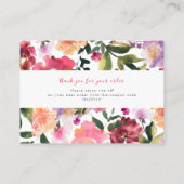 Carte De Visite  Instructions pour la bijouterie | Fleur aquarelle (Dos)