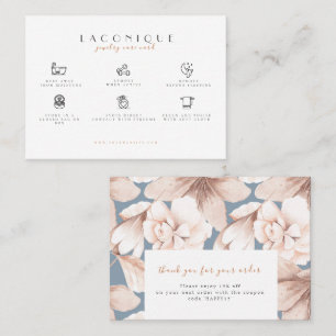 Carte De Visite Instructions pour la bijouterie   Fleurs 