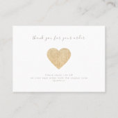 Carte De Visite Instructions pour la bijouterie | Gold Heart (Dos)