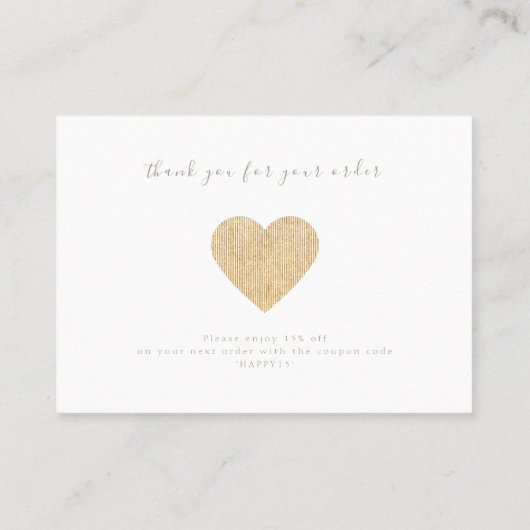 Carte De Visite  Instructions pour la bijouterie | Gold Heart (Dos)