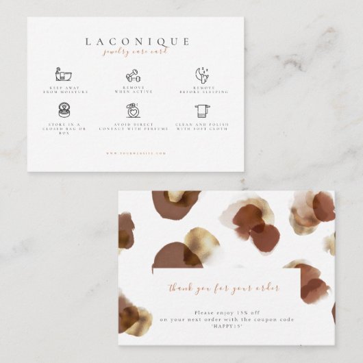 Carte De Visite Instructions pour la bijouterie | Leopard (Devant / Derrière)