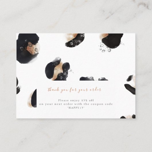 Carte De Visite Instructions pour la bijouterie | Leopard (Dos)