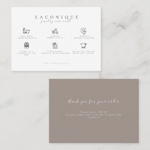 Carte De Visite  Instructions pour la bijouterie   Soins d'oreille