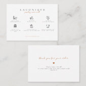 Carte De Visite  Instructions pour la bijouterie | Soins d'oreille (Devant / Derrière)