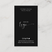 Carte De Visite Instructions pour la prise en charge du visage Log (Dos)