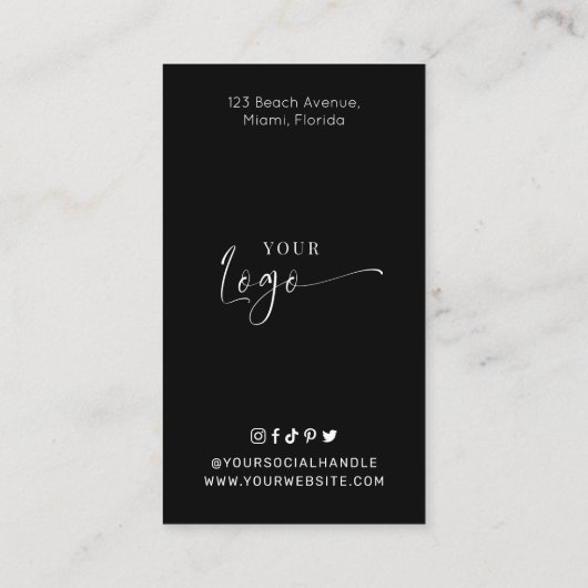 Carte De Visite Instructions pour la prise en charge du visage Log (Dos)
