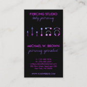 Carte De Visite Instructions pour le perçage de l'oreille Bijoux c (Devant)