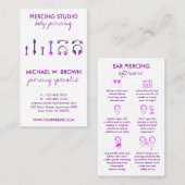 Carte De Visite Instructions pour le perçage des oreilles Prolonga (Devant / Derrière)