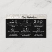 Carte De Visite Instructions pour le soin de la cire en verre d'ar (Dos)