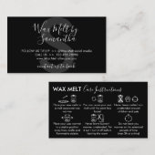 Carte De Visite Instructions pour le soin de la cire noire (Devant / Derrière)