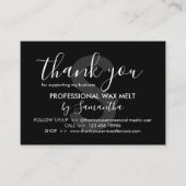 Carte De Visite Instructions pour le soin de la cire noire Merci (Devant)