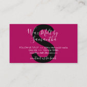 Carte De Visite Instructions pour le soin de la cire noire rose (Devant)