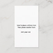 Carte De Visite Instructions pour l'entretien de la coupe ajouter  (Dos)