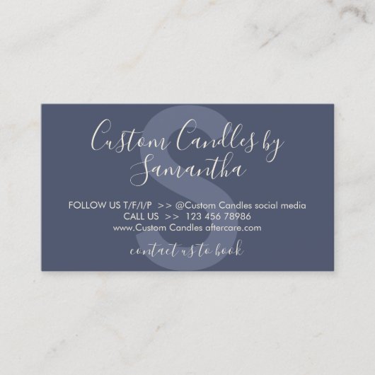 Carte De Visite Instructions pour l'entretien des bougies bleues d (Devant)