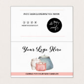 Carte De Visite Instructions pour l'entretien des bougies / Soins  (Extérieur déplié)