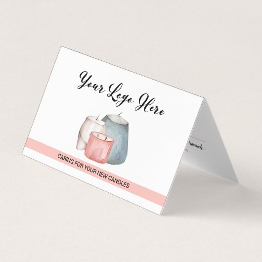 Carte De Visite Instructions pour l'entretien des bougies / Soins  (Devant)