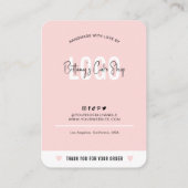 Carte De Visite Instructions pour l'entretien des gâteaux Boulange (Dos)