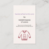 Carte De Visite Instructions pour les soins de vacances Cosy laide (Dos)