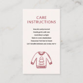 Carte De Visite Instructions pour les soins de vacances Cosy laide (Devant)
