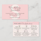 Carte De Visite Instructions pour les soins postérieurs à la crème (Devant / Derrière)