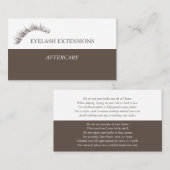 Carte De Visite Instructions pour les soins postérieurs à la Lash (Devant / Derrière)