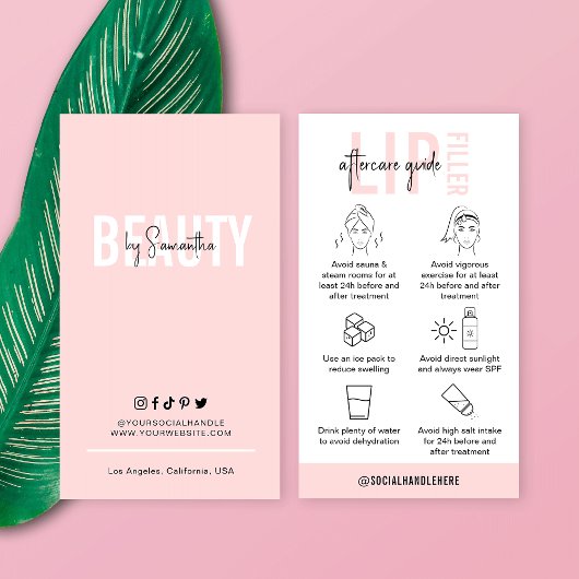 Carte De Visite Instructions pour les soins postérieurs à la rempl