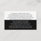 Carte De Visite Instructions pour les soins postérieurs à la vente (Dos)