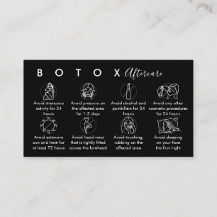 Carte De Visite Instructions pour les soins postérieurs Botox noir