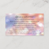 Carte De Visite Instructions pour les soins postérieurs Eyebrow Ro (Dos)