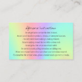 Carte De Visite Instructions pour les soins postérieurs Eyebrow Ro (Dos)