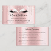 Carte De Visite Instructions pour les soins postérieurs Eyelash Ro (Devant / Derrière)