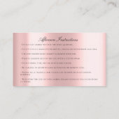 Carte De Visite Instructions pour les soins postérieurs Eyelash Ro (Dos)