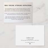 Carte De Visite Instructions Pour Les Soins Ultérieurs Pour Le Per (Devant / Derrière)