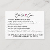 Carte De Visite Instructions simples pour l'entretien des bougies (Devant)