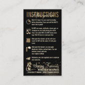 Carte De Visite Instructions Spray Tan avant le guide de soins (Dos)