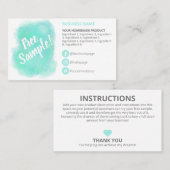 Carte De Visite Instructions sur les ingrédients d'échantillons Aq (Devant / Derrière)