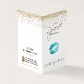 Carte De Visite Instructions Turquoises et Gold Lisense (Extérieur)