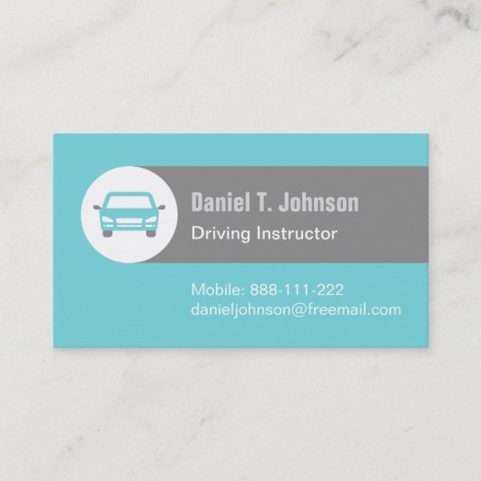 Carte De Visite Instructrice de conduite automobile sarcelle moder (Devant)